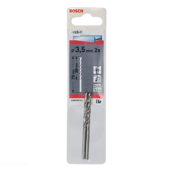 Bosch burgija za metal Ø3,5x39x70mm HSS-G DIN 338 2608585914 - Image 2