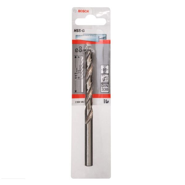Bosch burgija za metal Ø8x75x117mm HSS-G DIN 338 2608585932 - Image 2