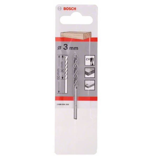 Bosch burgija za drvo Ø3x33/61mm Standard spiralna 2608596300 - Image 2