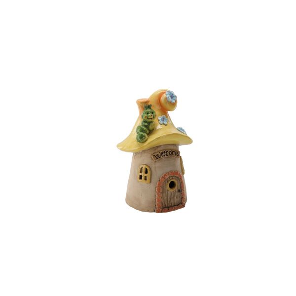 Baštenska figurica kućica pečurka žuta 22,9 x 20,9 x 35,1 cm LED (GOT7058)