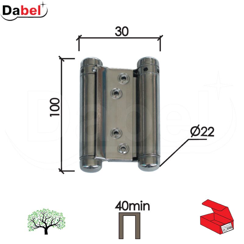 Šarka kaubojska za vrata SP9035 Nikl 100x30/fi22mm 40mm 0102174