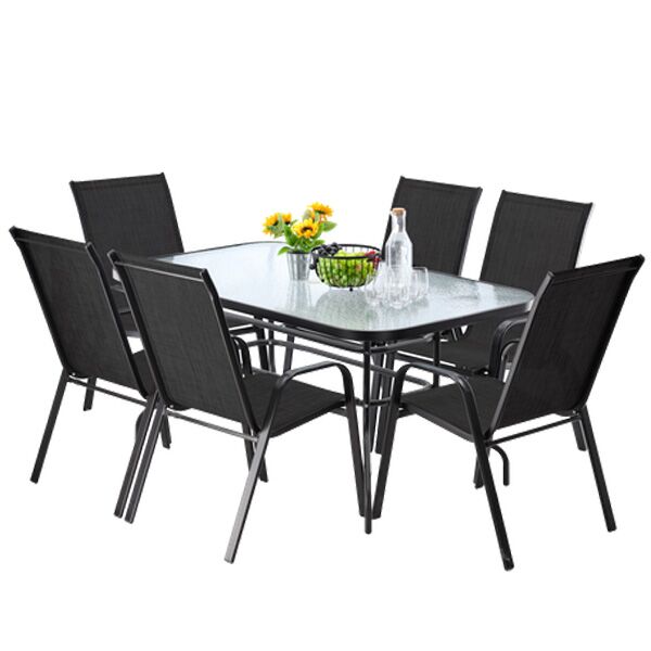 Baštenski set sto + 6 stolica crna (NEO2286KPLCZ)