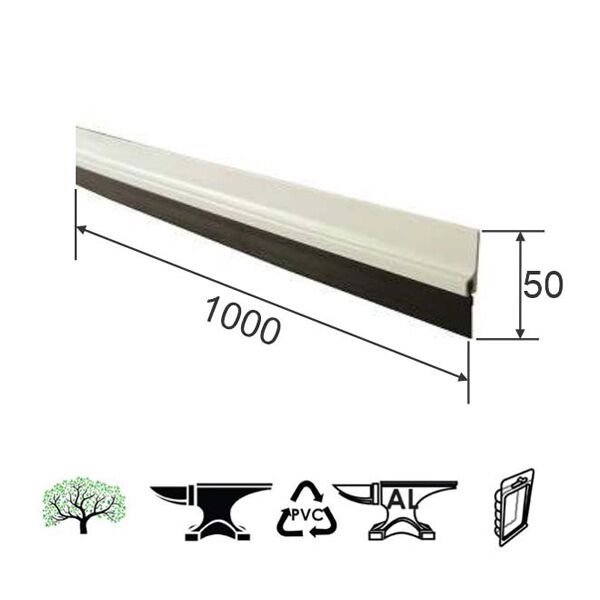 Lajsna diht za vrata 1000x50/25mm bela (0105350)