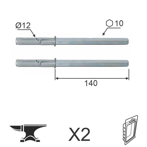 Skriveni nosač police SNP ZNB OK10x140/FI12mm 2kom DBP1 (0204296)