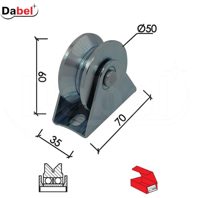 Točak za kliznu kapiju fi50Yx60/70x35mm 2 ležaja PAKX 0105275