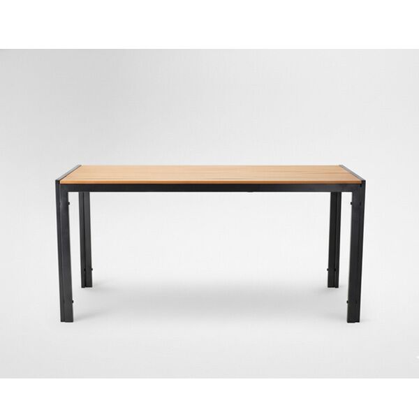 Čelični baštenski sto sa polywood pločom 150 x 90 x 73 cm crni (RIT9491)