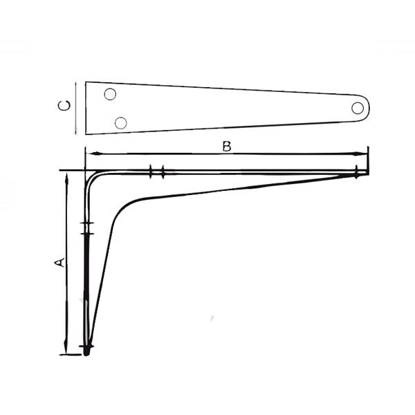 Nosač police konzolni N1103 Bela 250x300/49/0,9mm Q 3304094 - Image 2