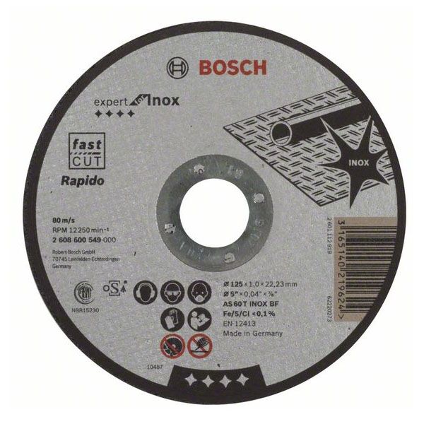 Bosch rezna ploča ravna 125x22,23x1,0mm 2608600549