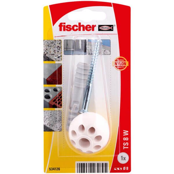 Fischer odbojnik za vrata TS 8W K NV beli 534126