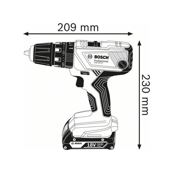 Bosch aku vibraciona bušilica-odvrtač GSB 18V-21 Solo (06019H1176) - Image 2