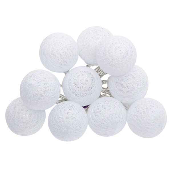 Dekor. sijalice 6x165cm pamuk/pvc/bakar/polistrin bela (116415C)