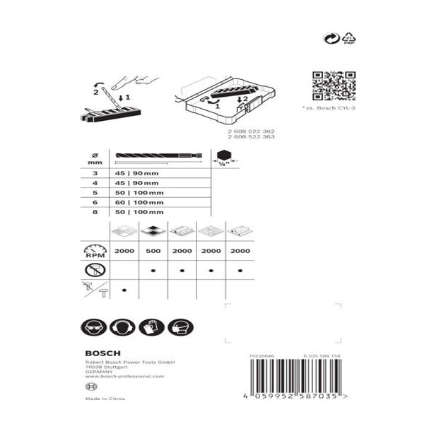 Bosch 8-delni Expert set višenamenskih burgija HEX-9 MC 3-8 mm (2608901455) - Image 2