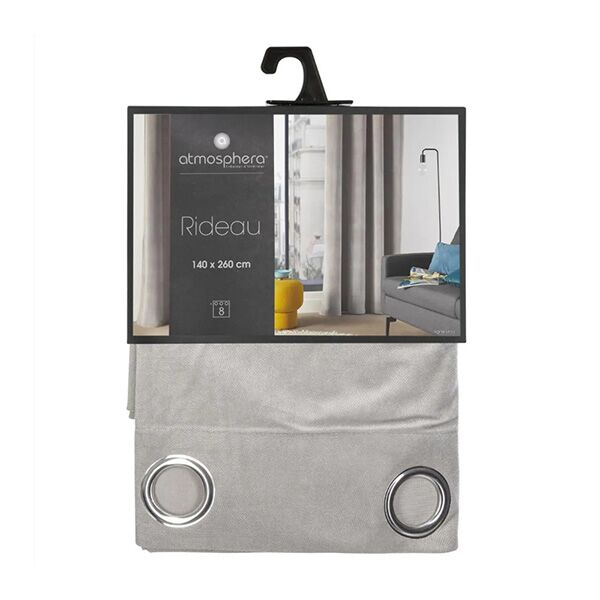 Zavesa Lilou 140x260cm poliester svetlo siva (146202B)