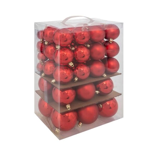 Novogodišnja dekoracija kugle 60 kom crvena (184596)