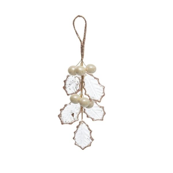 Božićne grančice 6x2x22 cm perla bela (198789)