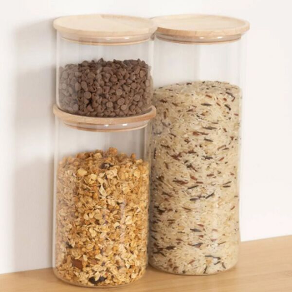 Five Set 3 tegle hermet boro staklo drvo (203059) - Image 2