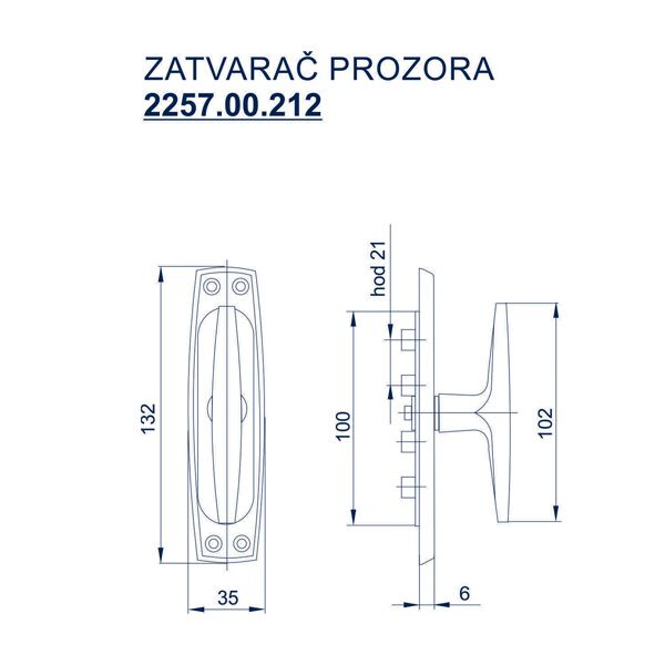 Olifna-tribl zatvarač prozora plastificirani beli (225700212) - Image 2