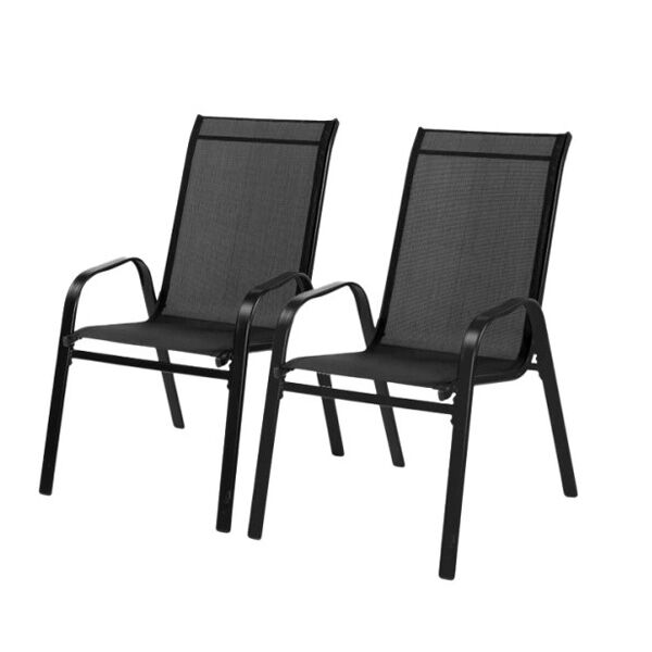 Set Baštenske stolice 54x72x96cm crna 2kom (NEO3685)