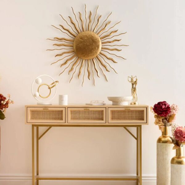 Atmosphera Zidna dekoracija Sunce Edwige 80 cm metal zlatna (210446) - Image 2
