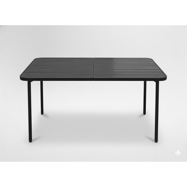 Baštenski sto pravougaoni 140 x 80 x 72 cm tamno sivi (NEO6638)