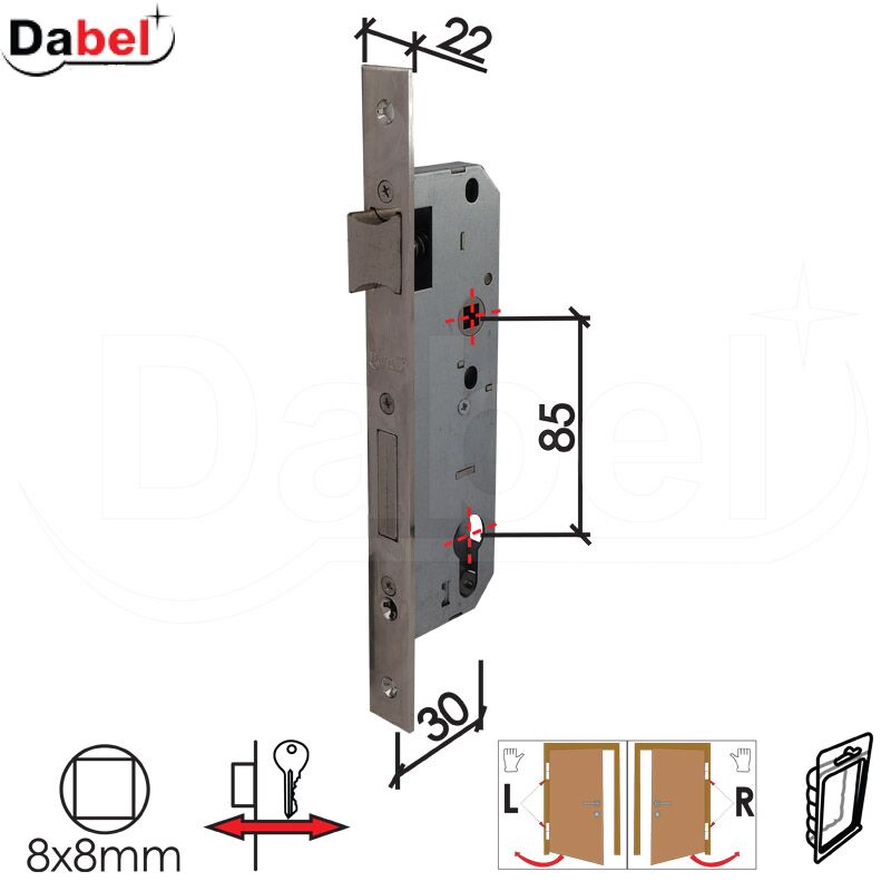 Brava za alumin. vrata 30x85/22 3.step Nikl DBP1 B2025 C