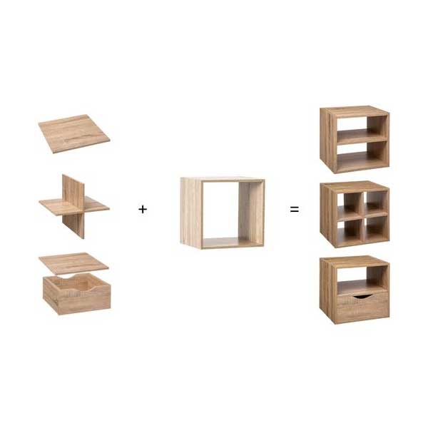 Five polica 34,5x32x34,5cm drvo natural (138966) - Image 2