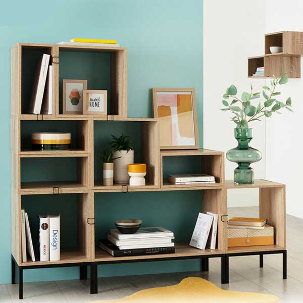 Five polica 34,5x32x34,5cm drvo natural (138966) - Image 3