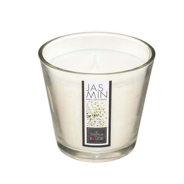 Sveća 9x8.3cm staklo/vosak bela (172790M)