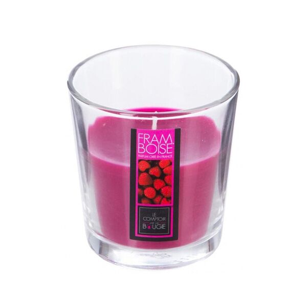 Sveća 7.3x8cm pamuk/staklo/vosak roza (130728E)