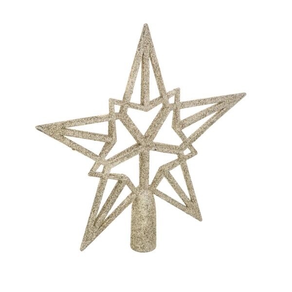 Novogodišnja dekoracija zvezda za vrh jelke 20 cm zlatna (166013C)