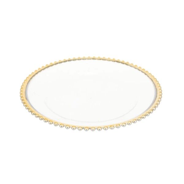 Ukrasni tanjir 33 cm bela zlatna (183351)