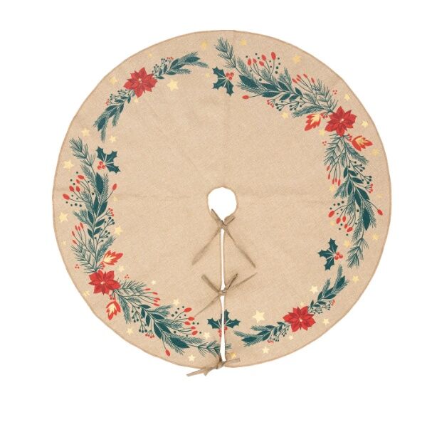 Ukras za podnožje jelke okrugli 90 cm bež (183777)