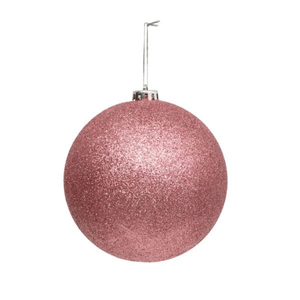 Novogodišnji ukras za jelku maxi kugla kom 150mm roze gliter (184613P)
