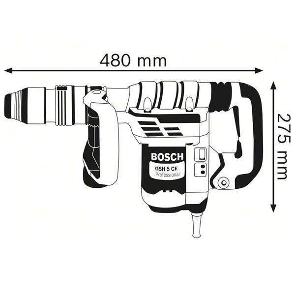 Bosch GSH 5 CE elektro-pneumatski čekić za štemovanje 0611321000 - Image 2