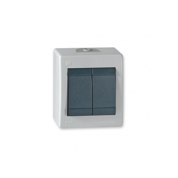 Aling Conel serijska sklopka 10A sivo/antracit AL2521A