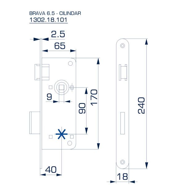 Brava 6 za cilindar 40x90(65x170)18 cink belo 130218101 - Image 2