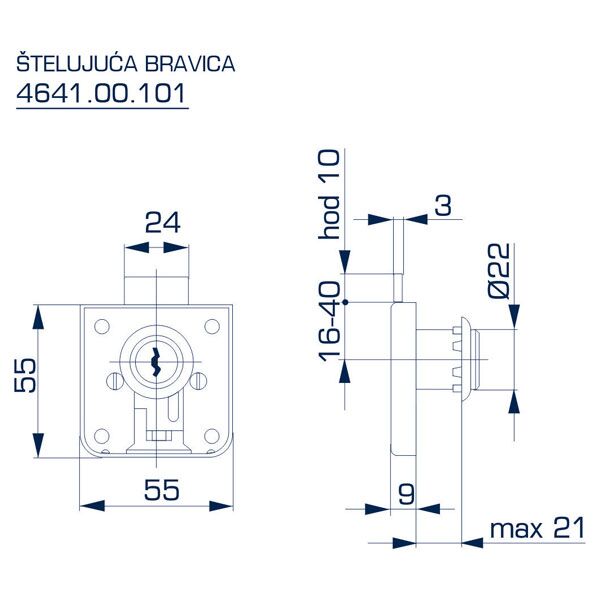 Bravica štelujuća ∅22x21(55x55) - Image 2