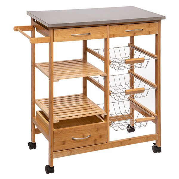 Polica na tockicima 73,5x37x86cm bambus natural