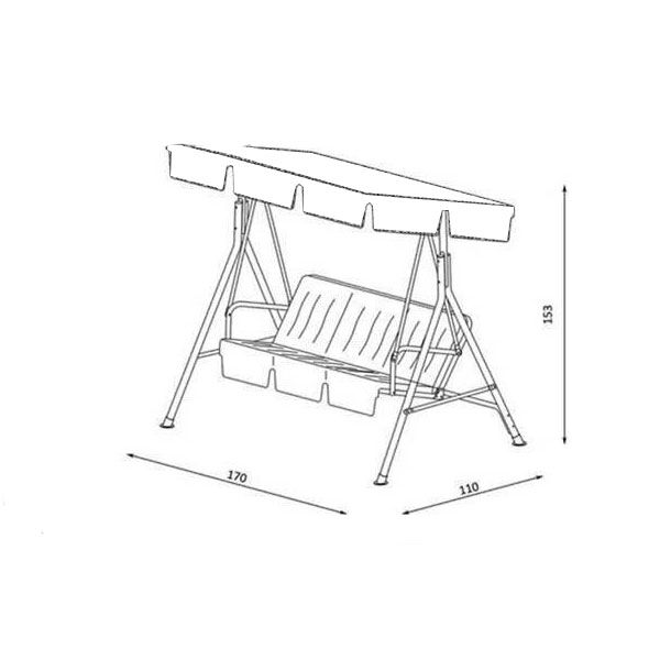 Ljuljaška trosed bež 170x110x153cm FBL3B - Image 2