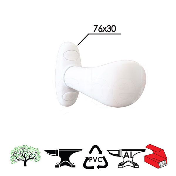 Kugla za vrata GOČ Ral9016Be 76X30mm 0101848