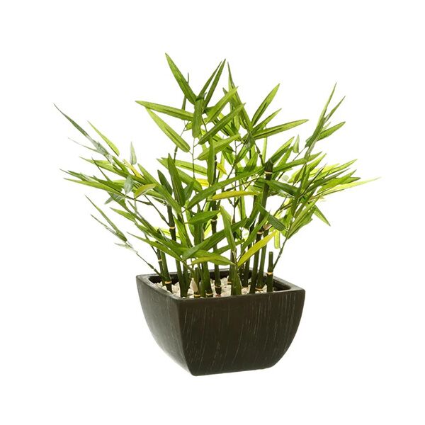 Bambus sa saksijom 35x33x33cm poliester/metal/glina crna (136751)