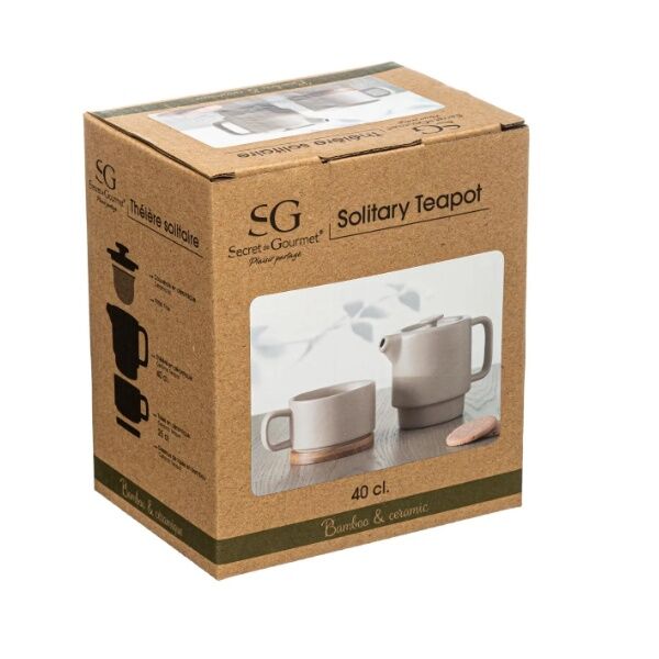 Čajnik sa šoljom kamen bambus roze (160724C) - Image 2