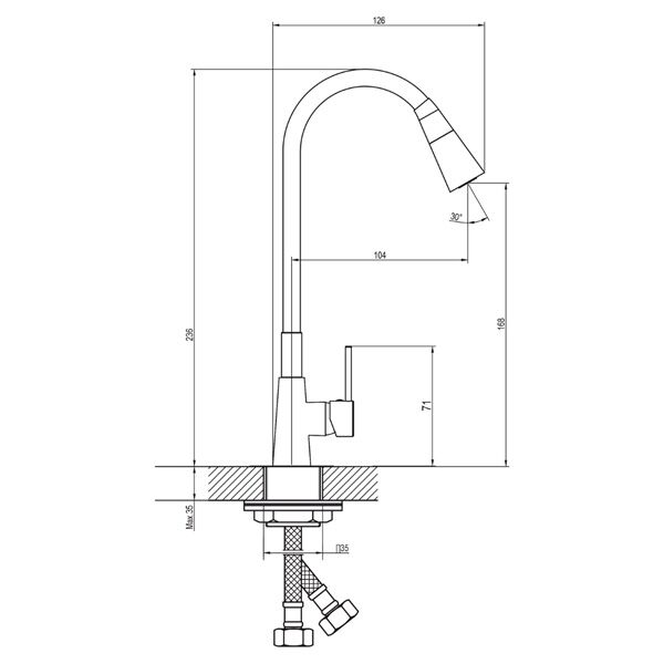 Slavina za sudoperu Havana cink mesing hrom bela (7108223HAVANAWHITE) - Image 2