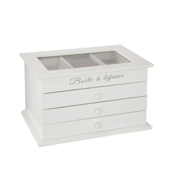 Kutija za nakit 3 fioke 25x17x14,9 drvo bela (157104)