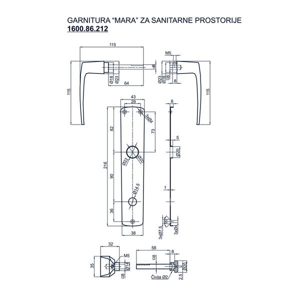 Garnitura Mara za sanitarne prostorije bela (160086212) - Image 2