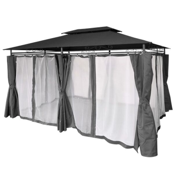 Paviljon sa bočnim zavesama sivi 3x4 m (TUN0389)