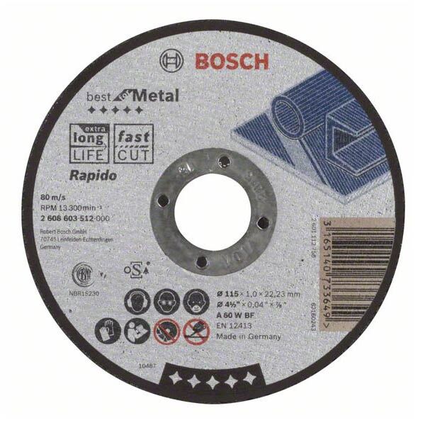 Bosch rezna ploča ravna 115x22,23x1,0mm 2608603512