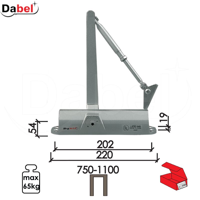 Zatvarač za vrata 4000 Silver 220(202)x54(19)mm EN2-4 Q 3303005