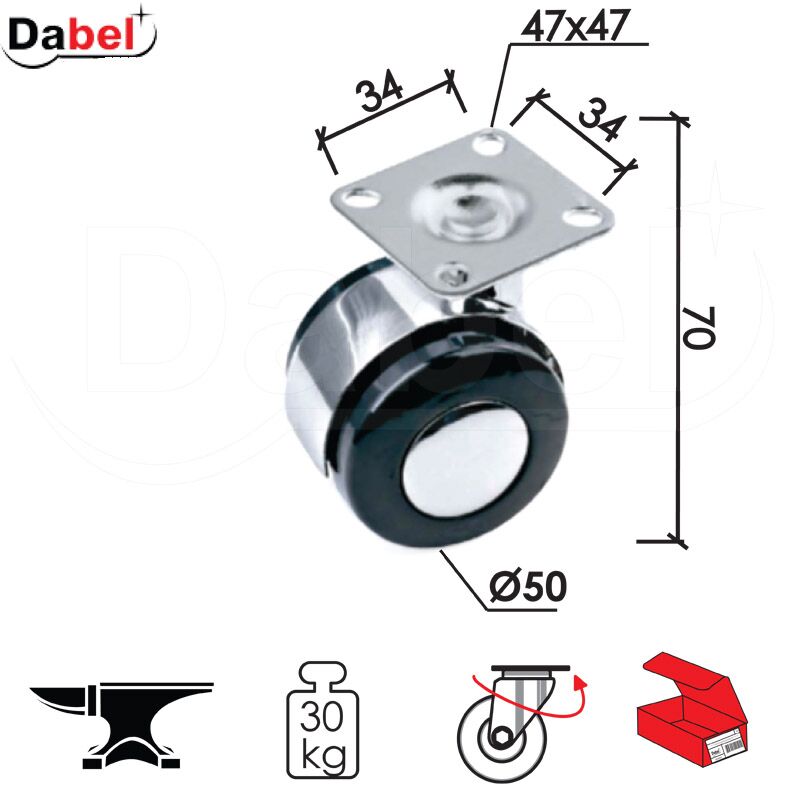 Točkić rotirajući T4112 Hr fi50x70/47x47/34x34mm NPD 0206459