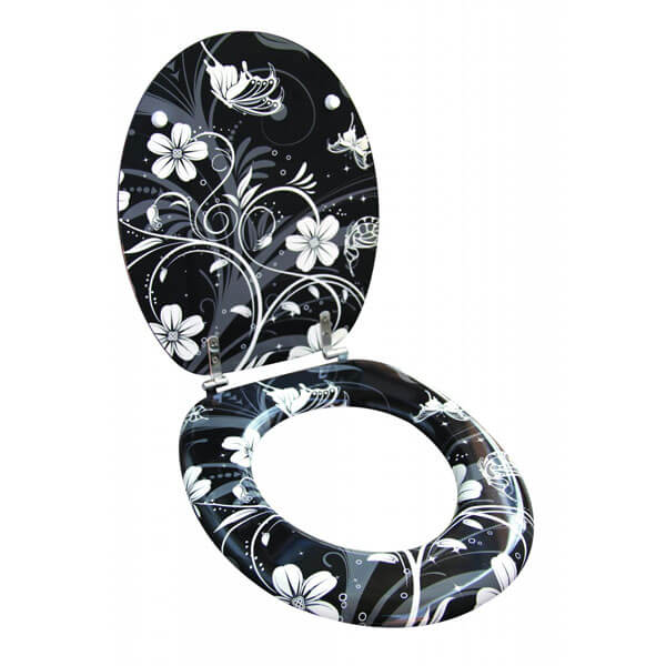 Daska za WC White Flower lakirani medijapan KSD532 - Image 2
